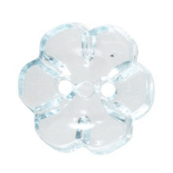 Transparent 2 Hole Flower Button - 12mm - Light Blue [LC4.2]