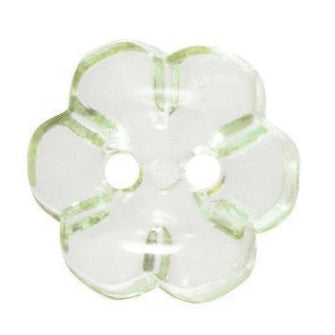 Transparent 2 Hole Flower Button - 12mm - Green [LC10.5]