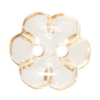 Transparent 2 Hole Flower Button - 12mm - Brown [LC9.8]