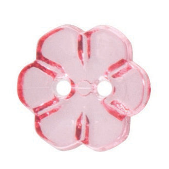 Transparent 2 Hole Flower Button - 12mm - Pink [LC6.5]