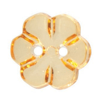 Transparent 2 Hole Flower Button - 12mm - Orange
