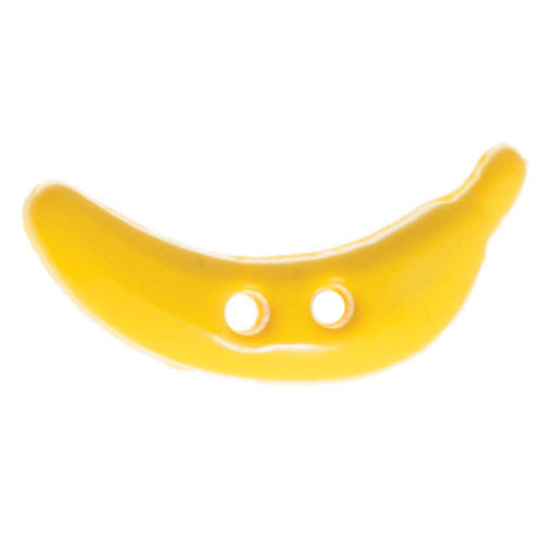 2 Hole Banana Button - 25mm - Yellow