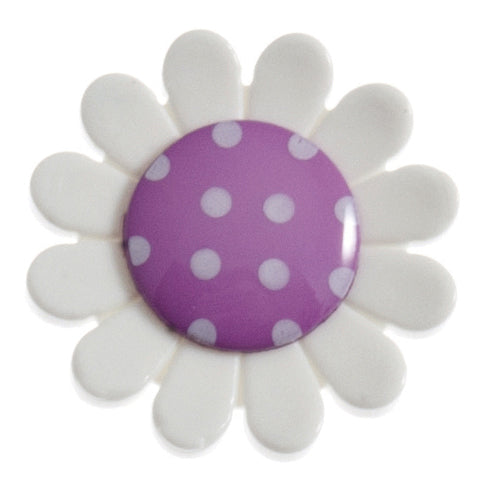 Daisy Shank Flower Button - 23mm - Purple [LC3.5]