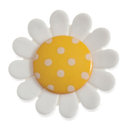 Daisy Shank Flower Button - 23mm - Yellow [LC1.5]