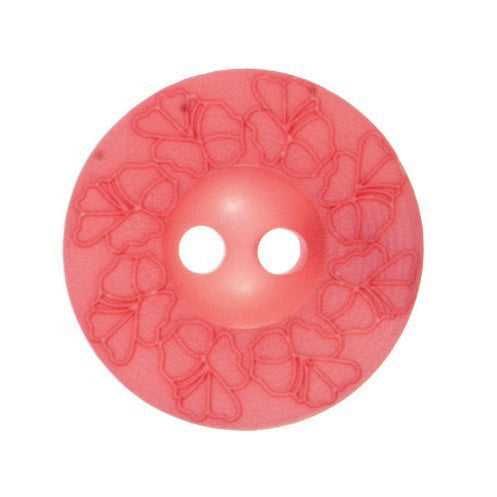 Debossed 2 Hole Flower Design Button - 18mm - Light Pink [LH6.4]