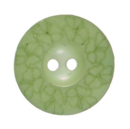 Debossed 2 Hole Flower Design Button - 22mm - Light Green [LC18.4]