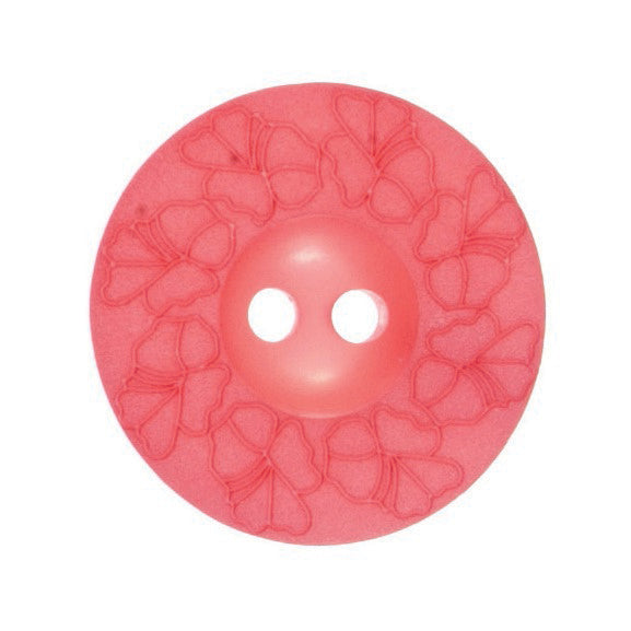 Debossed 2 Hole Flower Design Button - 22mm - Light Pink [LD38.7]