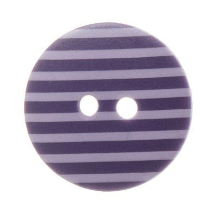 2 Hole Two Tone Thin Striped Button - 18mm - Dark Purple [LC17.6]