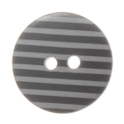 2 Hole Two Tone Thin Striped Button - 18mm - Taupe [LC24.6]