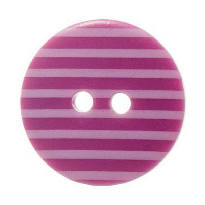 2 Hole Two Tone Thin Striped Button - 18mm - Pink [LC16.1]