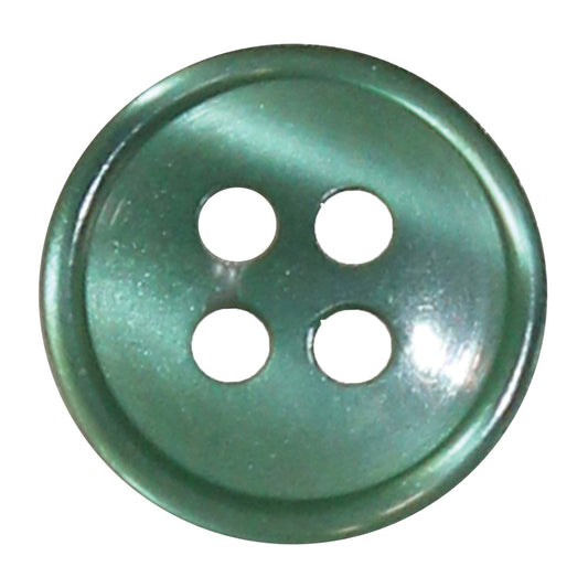 4 Hole Button - 13mm - Mid Green