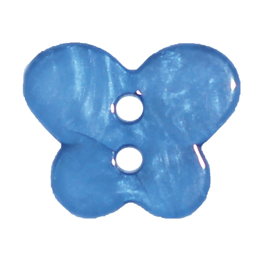 2 Hole Butterfly Button - 19mm - Mid Blue [LG38.7]