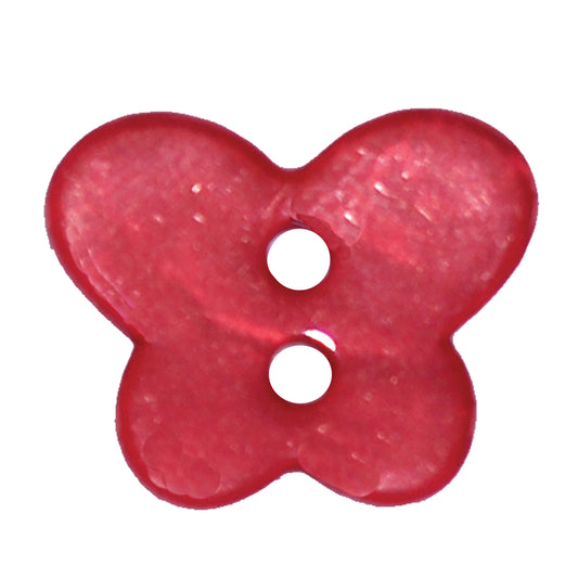 2 Hole Butterfly Button - 19mm - Red