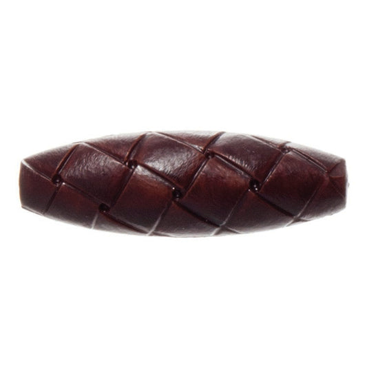 Imitation Leather Shank Toggle Button - 30mm - Red-Brown [LD16.2]