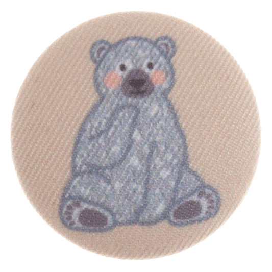 Woodland Bear Fabric Covered Shank Button - 34mm [LC10.1]