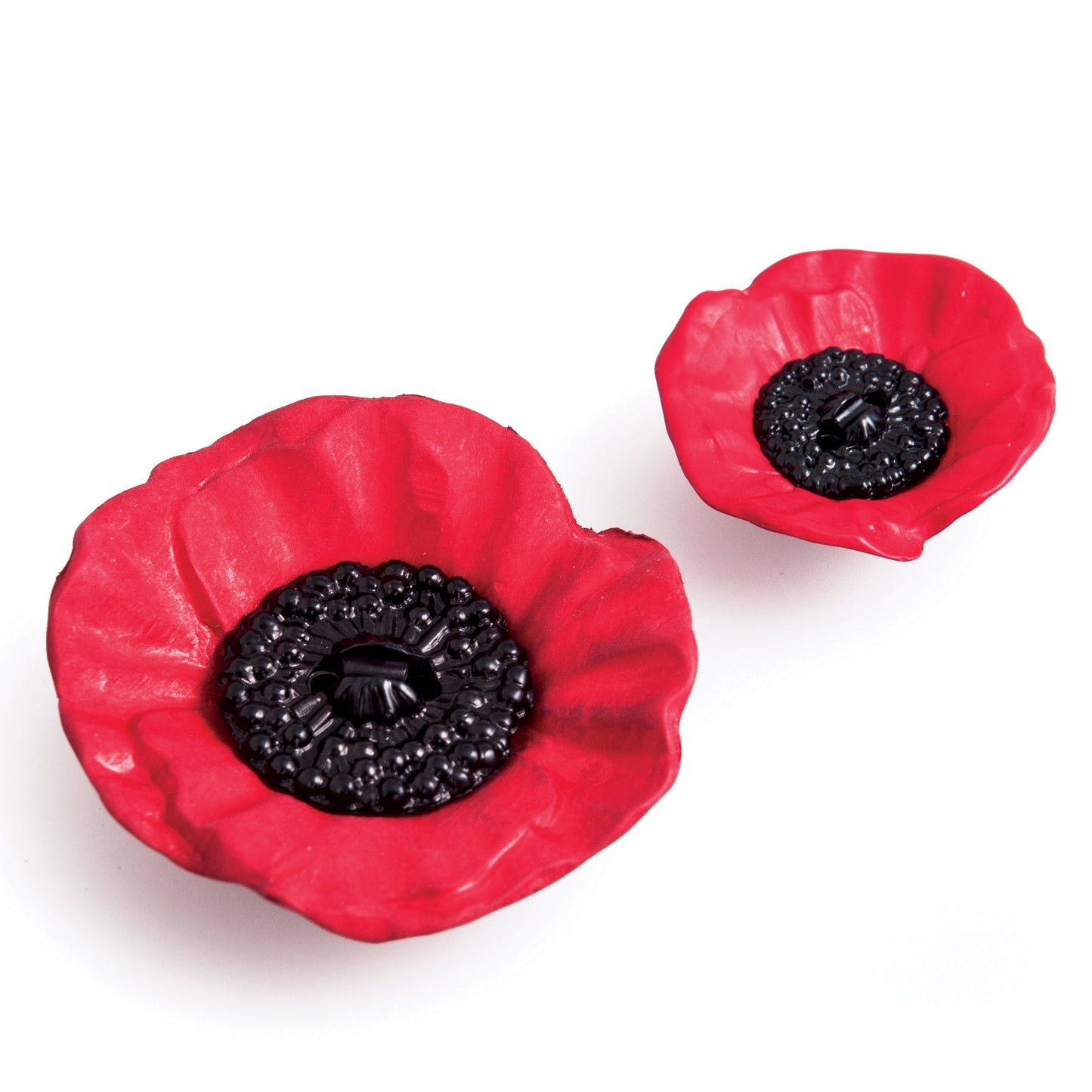 2 Hole Remembrance Day Poppy Button - 20mm [LC8.2]
