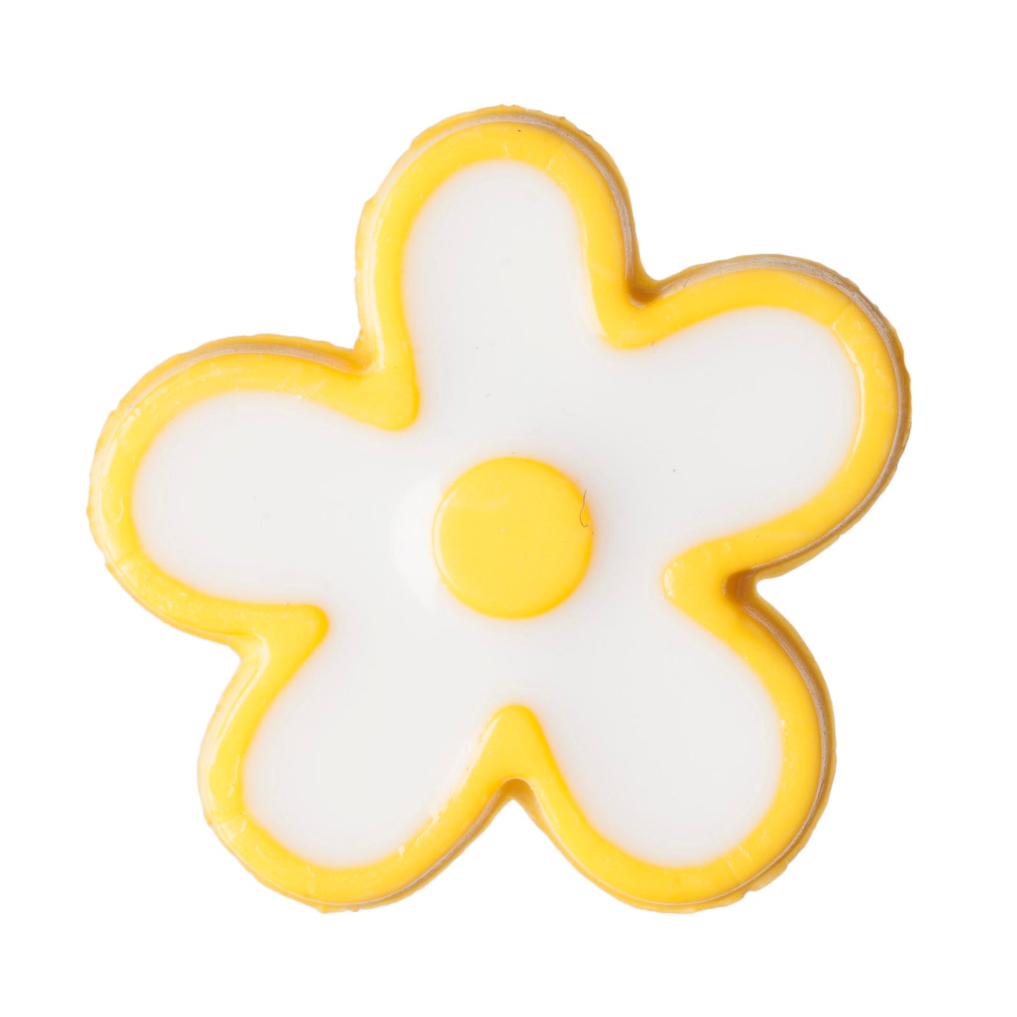 Flower Design Shank Button - 15mm - Yellow [LD18.2]