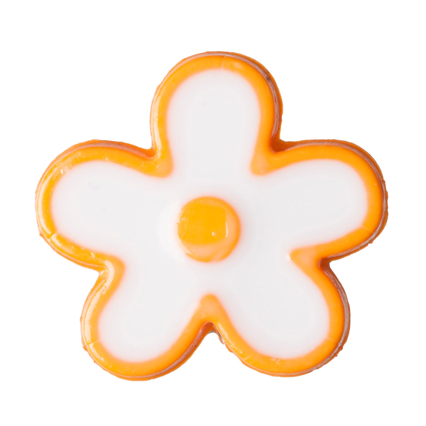 Flower Design Shank Button - 15mm - Orange [LD12.6]