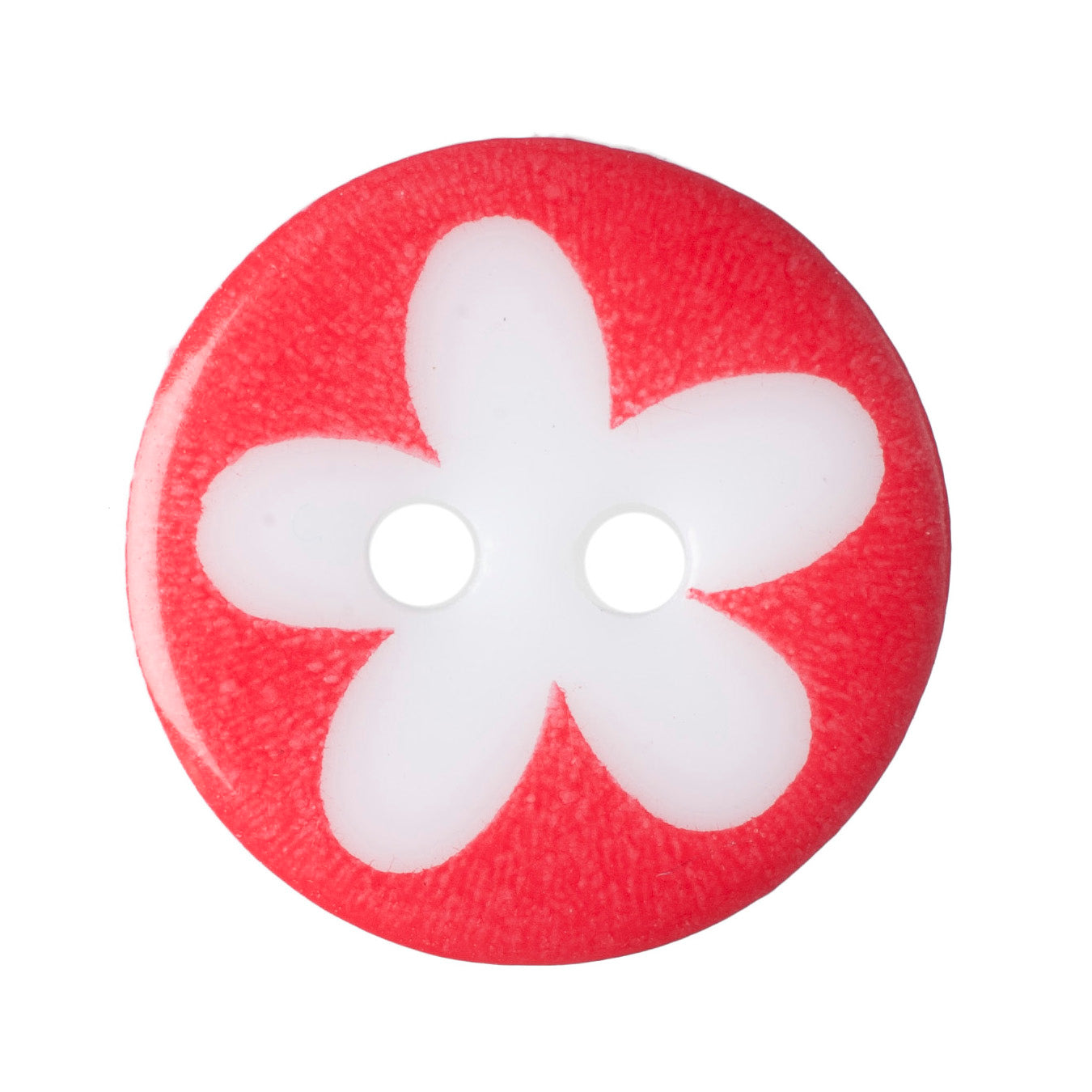 Flower Design 2 Hole Button - 13mm - Red