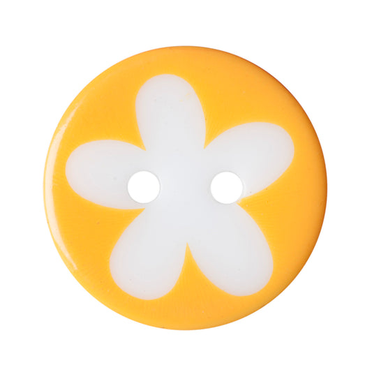 Flower Design 2 Hole Button - 17mm - Light Orange [LD12.2]