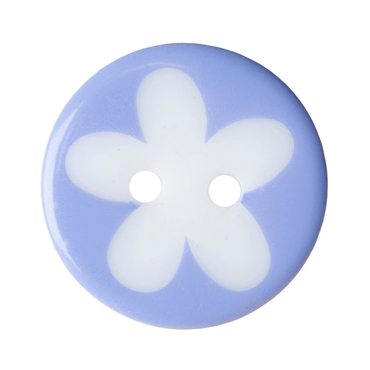 Flower Design 2 Hole Button - 17mm - Purple [LD11.8]