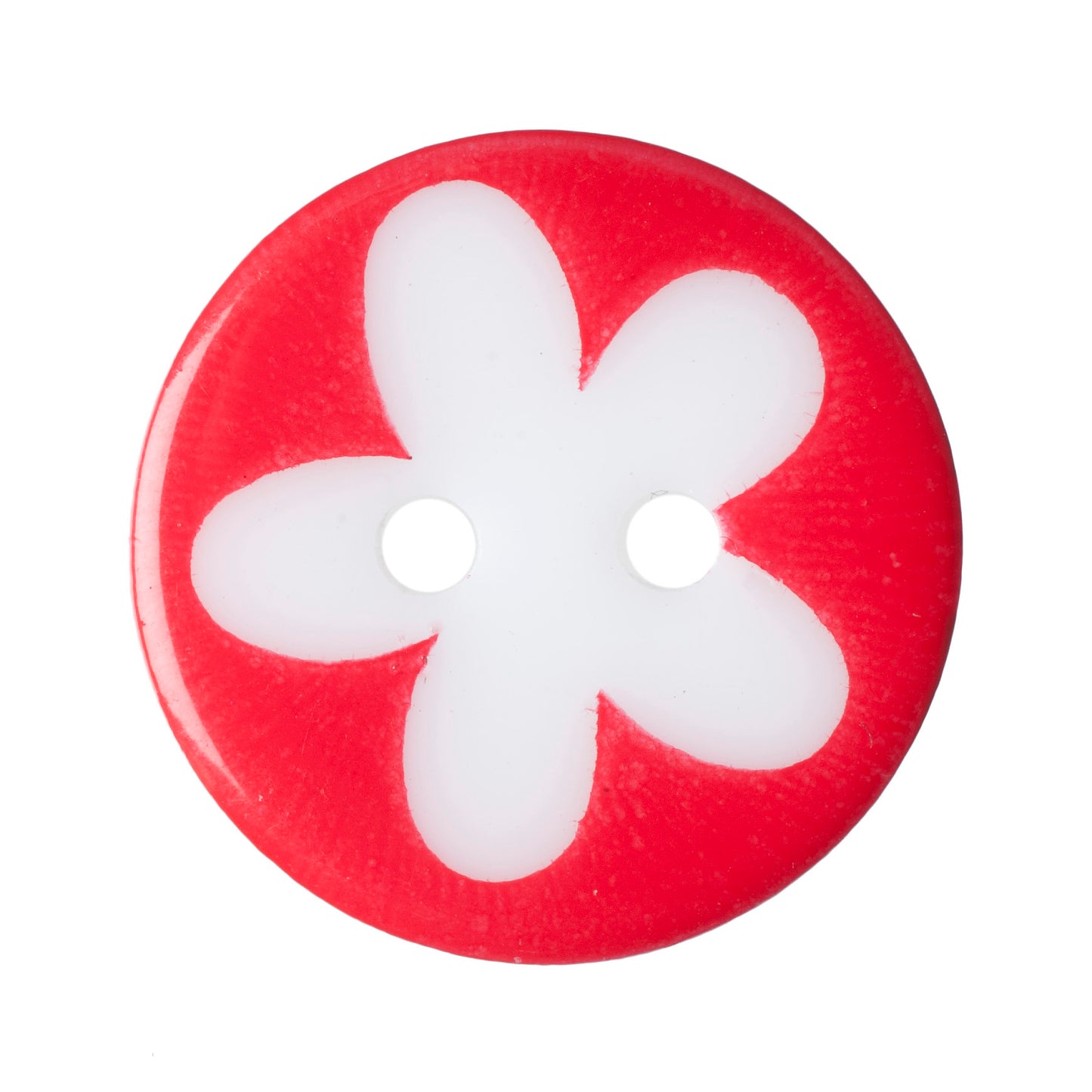 Flower Design 2 Hole Button - 17mm - Red [LD10.6]