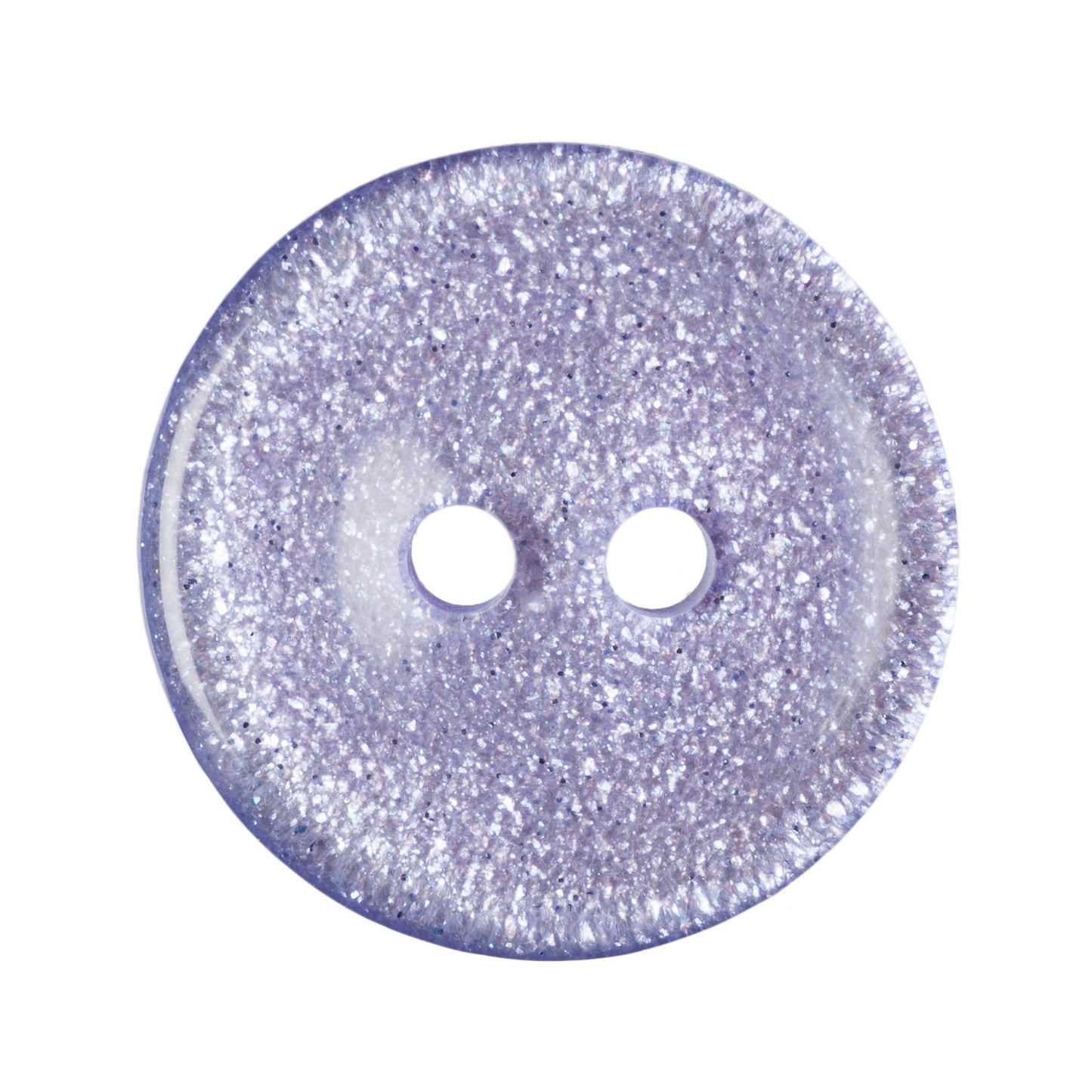 2 Hole Round Glitter Button - 15mm - Lilac [LD11.4]
