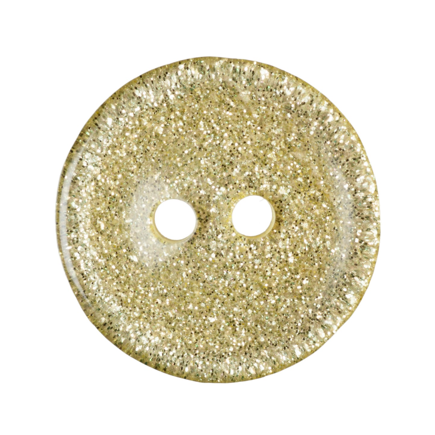 2 Hole Round Glitter Button - 15mm - Light Yellow [LD10.5]
