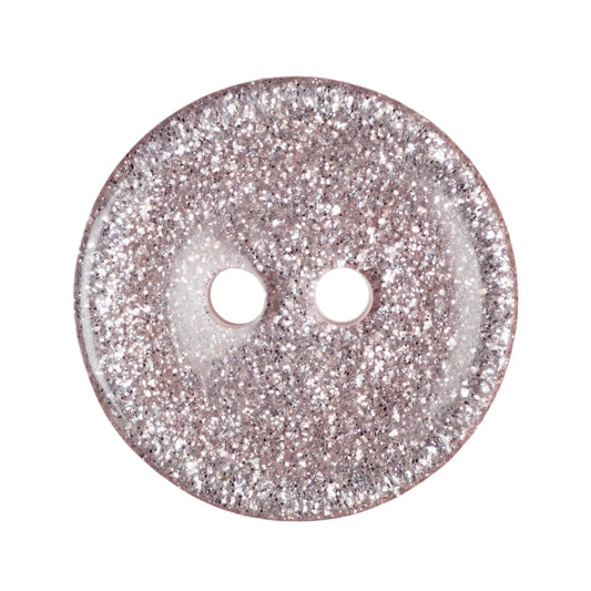 2 Hole Round Glitter Button - 15mm - Light Pink [LD12.7]