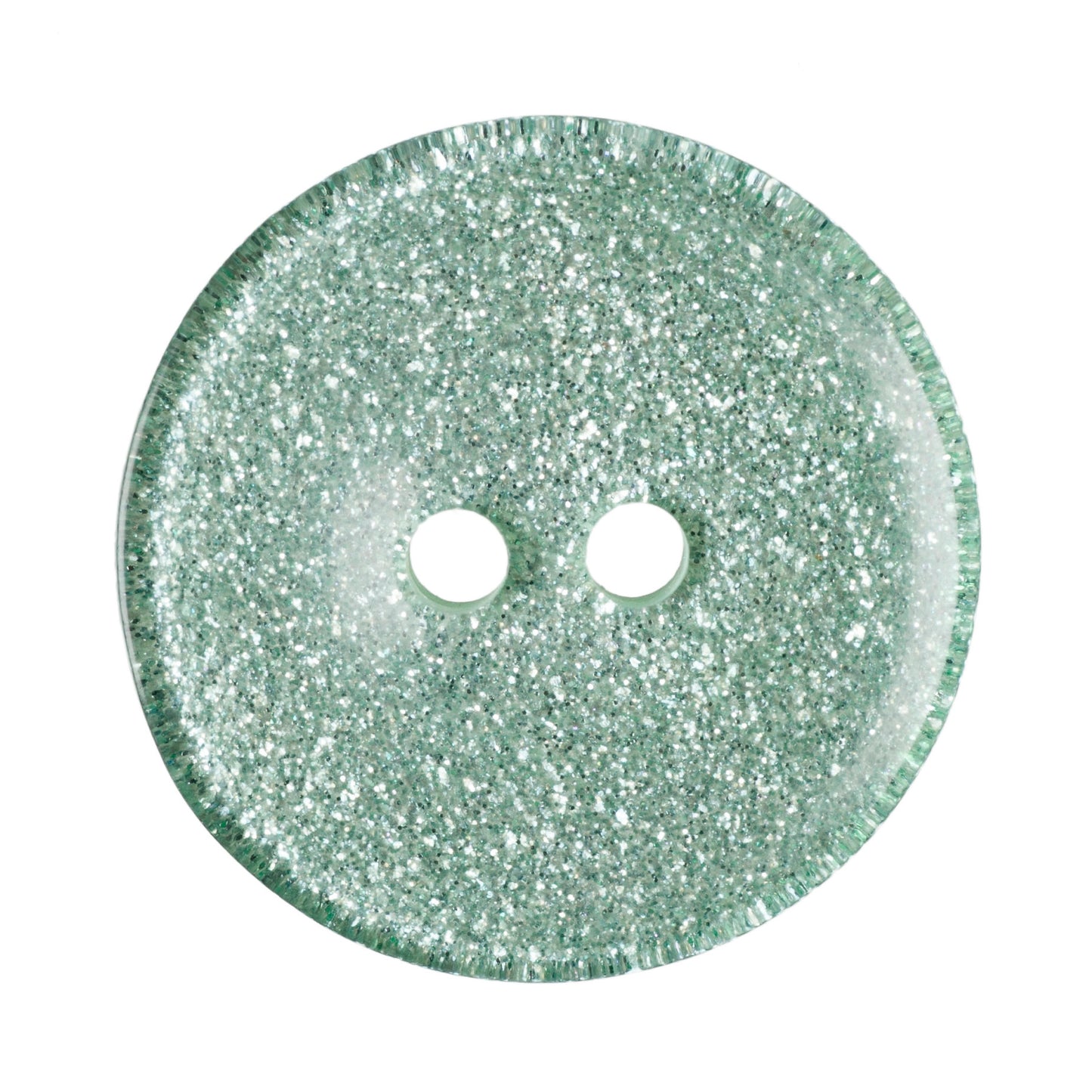 2 Hole Round Glitter Button - 20mm - Light Green [LD12.5]