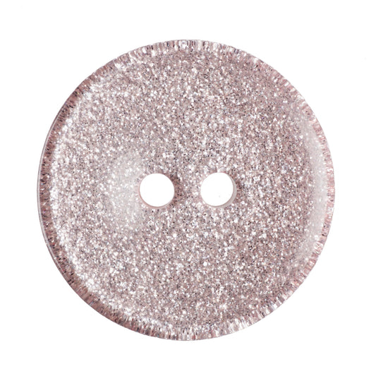 2 Hole Round Glitter Button - 20mm - Light Pink [LD9.8]