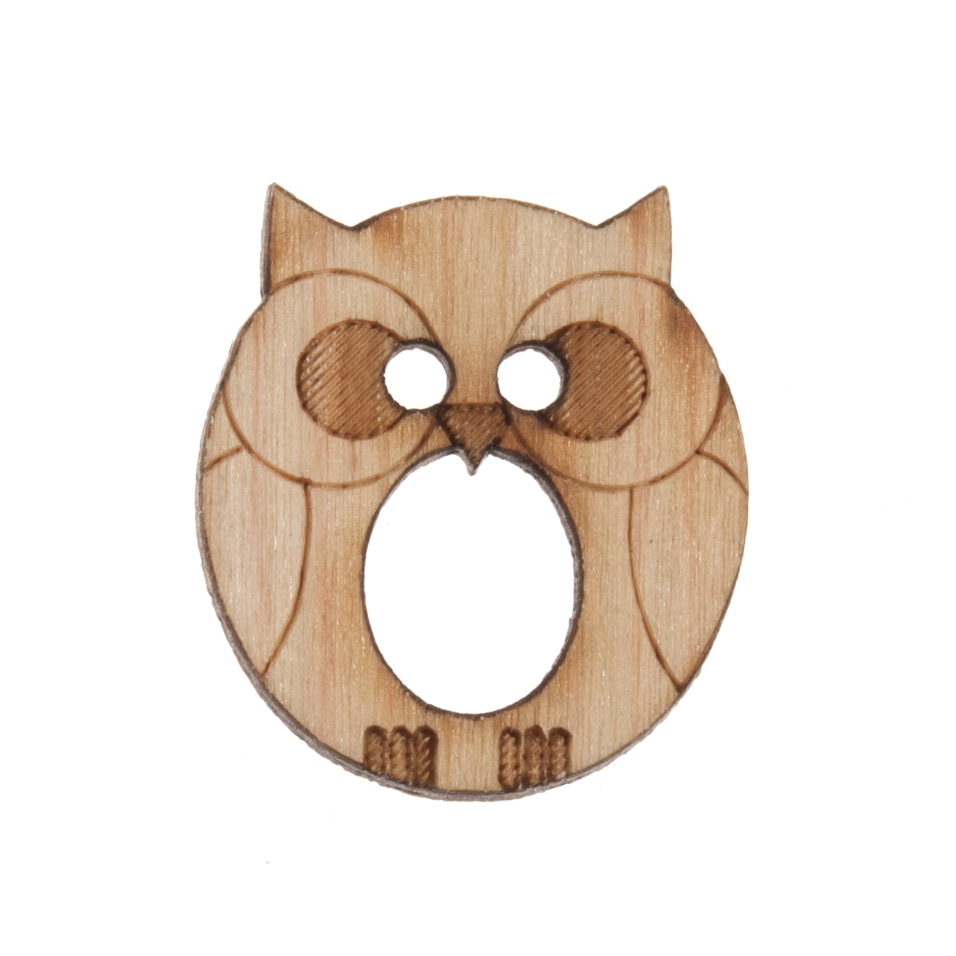 Wooden Alphabet Craft 2 Hole Button - 20mm - Letter O [LD25.1]