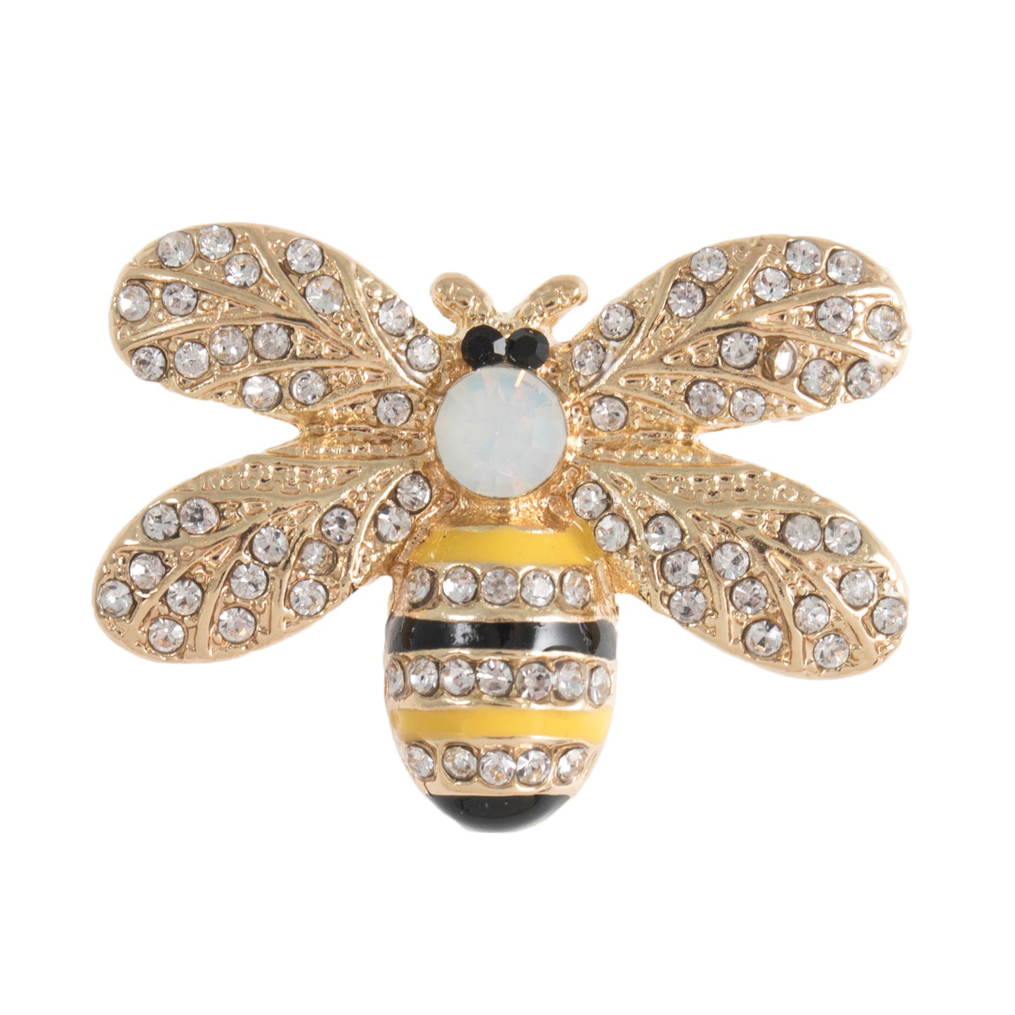 Diamante & Enamel Bee Shank Button - 30mm - Gold