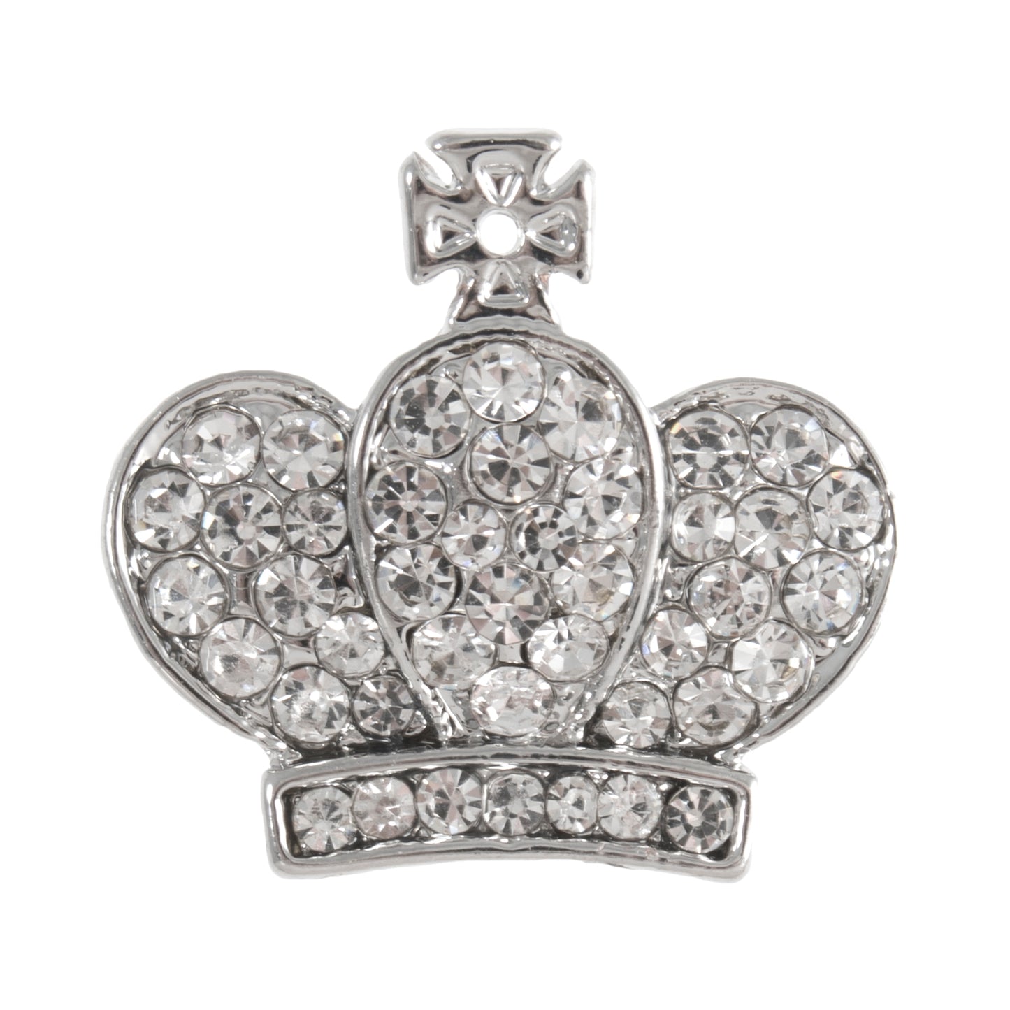 Diamante Crown Shank Button - 24mm - Silver