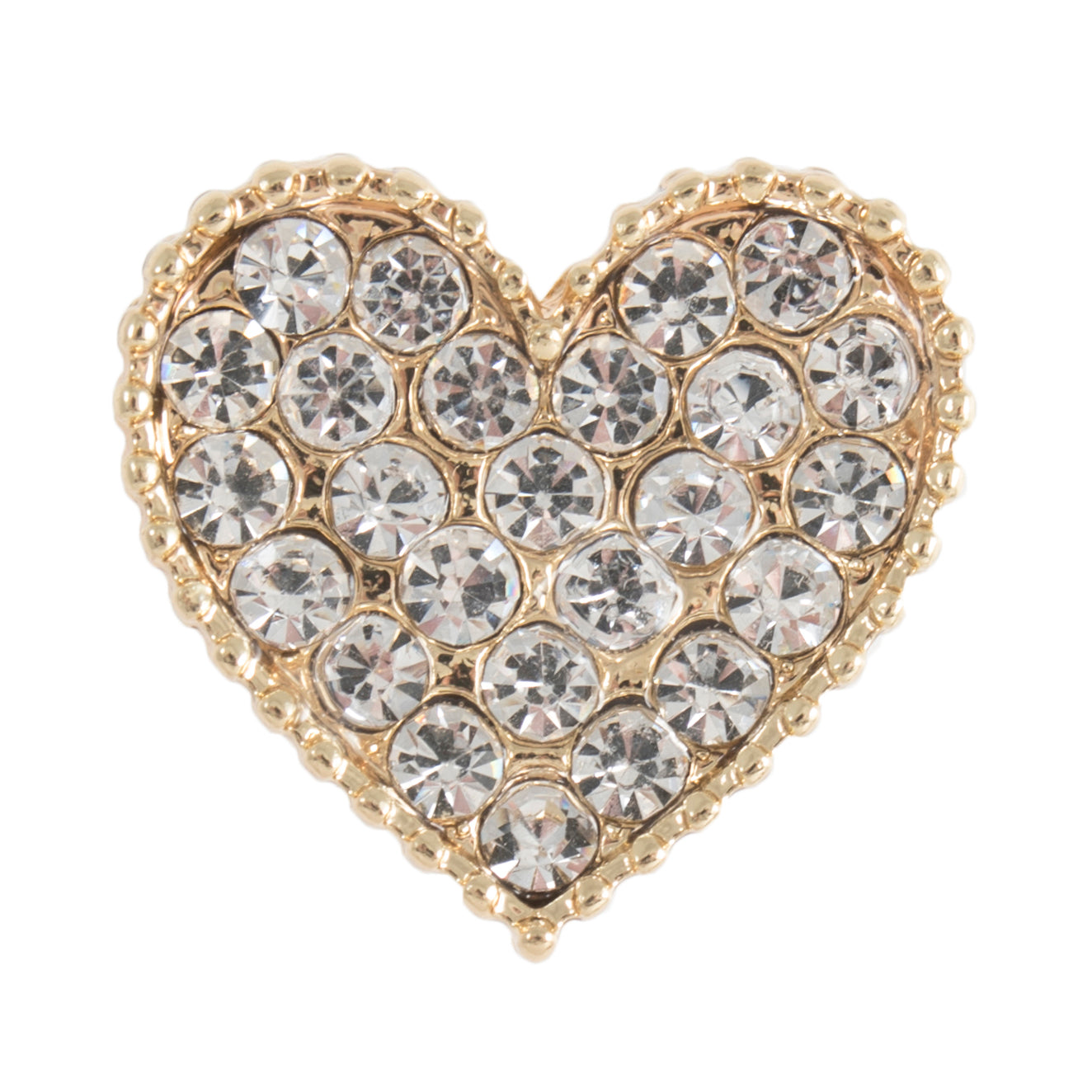 Diamante Heart Shank Button - 21mm - Gold