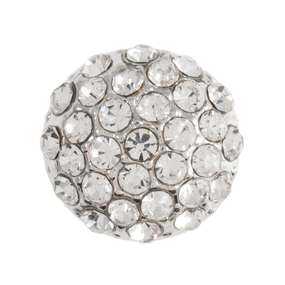 Diamante Dome Shank Button - 15mm - Silver