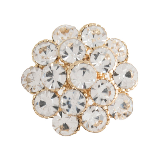 Diamante Cluster Shank Button - 17mm - Gold [LD23.2]