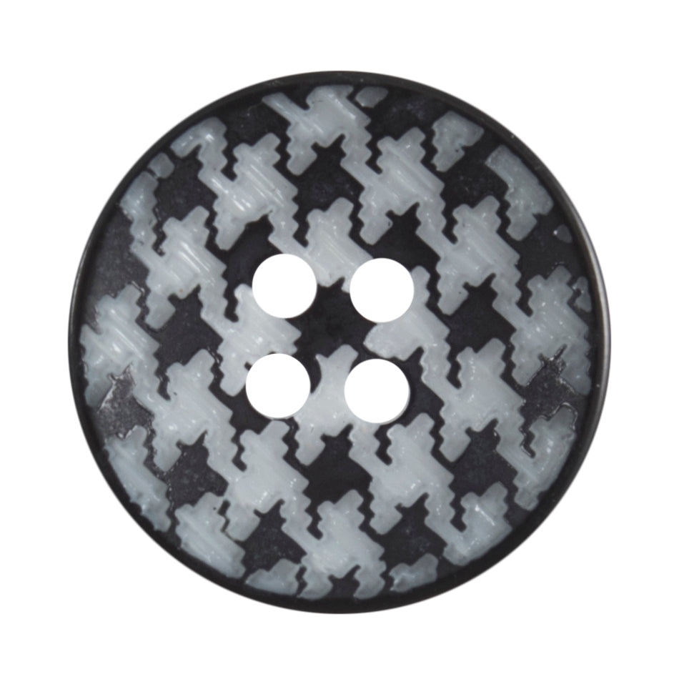 Black & White Patterned 4 Hole Button - 18mm [LD19.4]