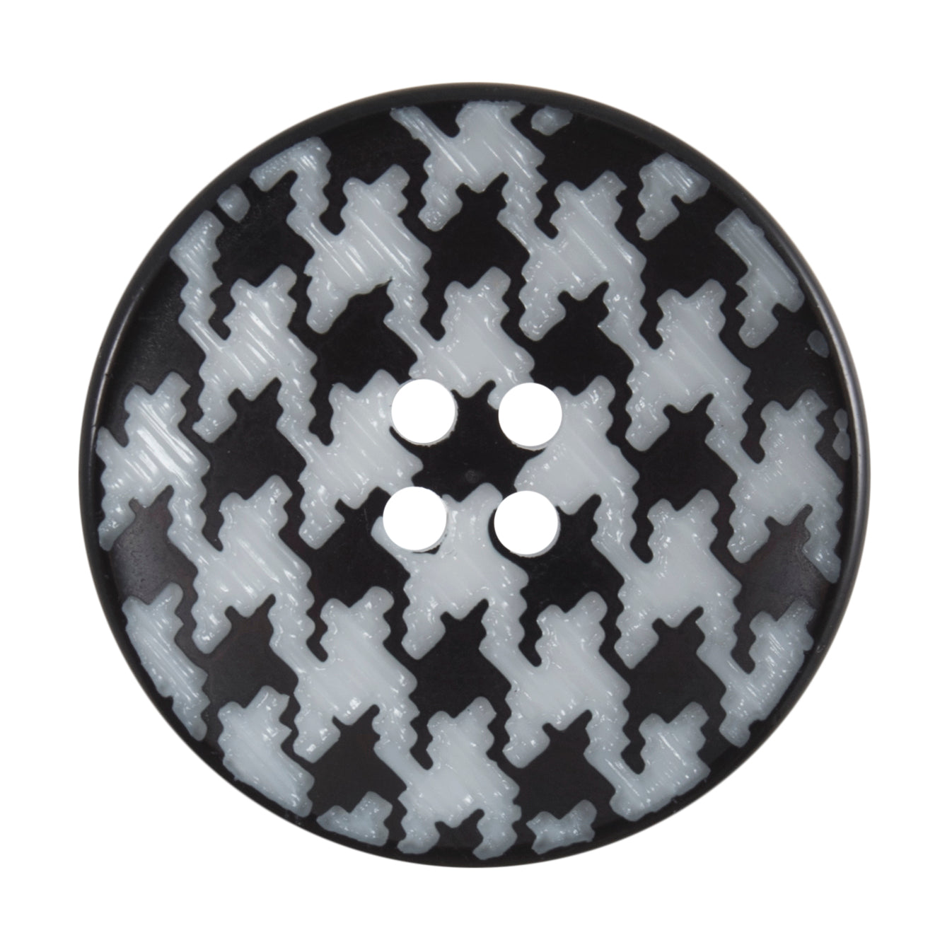 Black & White Patterned 4 Hole Button - 25mm [LD18.4]