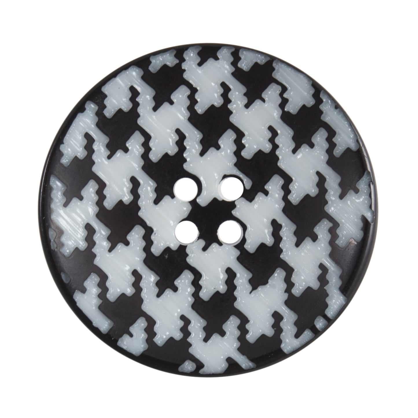 Black & White Patterned 4 Hole Button - 28mm