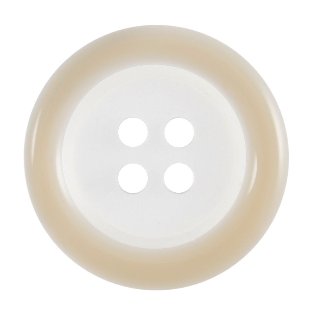 4 Hole Round Coloured Rim Button - 18mm - Cream [LC27.2]