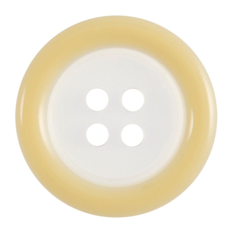 4 Hole Round Coloured Rim Button - 18mm - Light Yellow