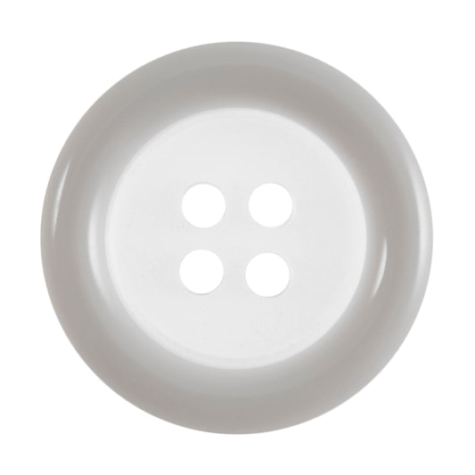 4 Hole Round Coloured Rim Button - 18mm - Grey [LC28.6]