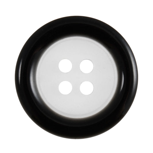 4 Hole Round Coloured Rim Button - 18mm - Black [LC19.3]