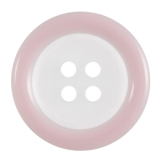 4 Hole Round Coloured Rim Button - 18mm - Light Pink [LC30.7]