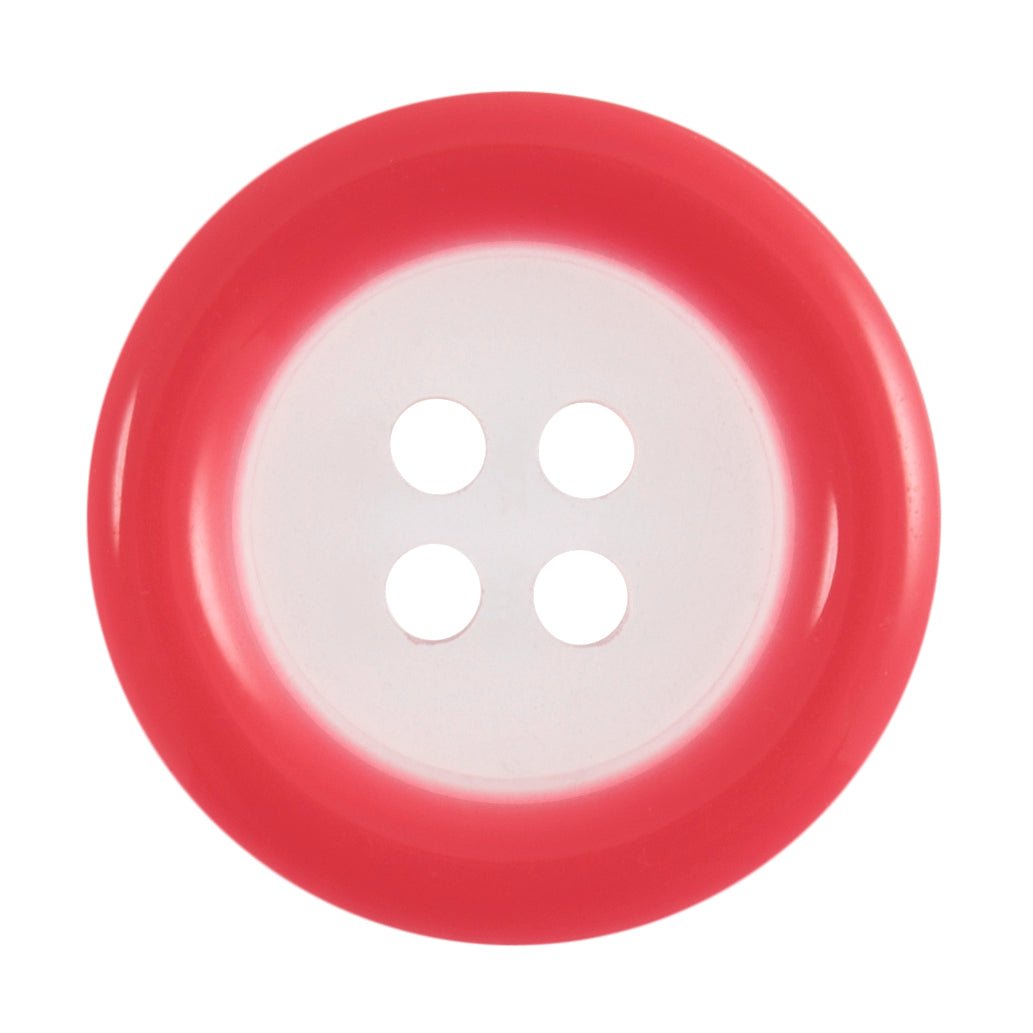 4 Hole Round Coloured Rim Button - 18mm - Red