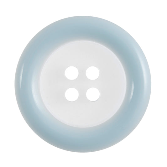 4 Hole Round Coloured Rim Button - 25mm - Light Blue [LC27.1]