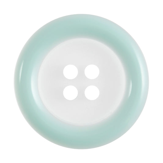 4 Hole Round Coloured Rim Button - 25mm - Light Green