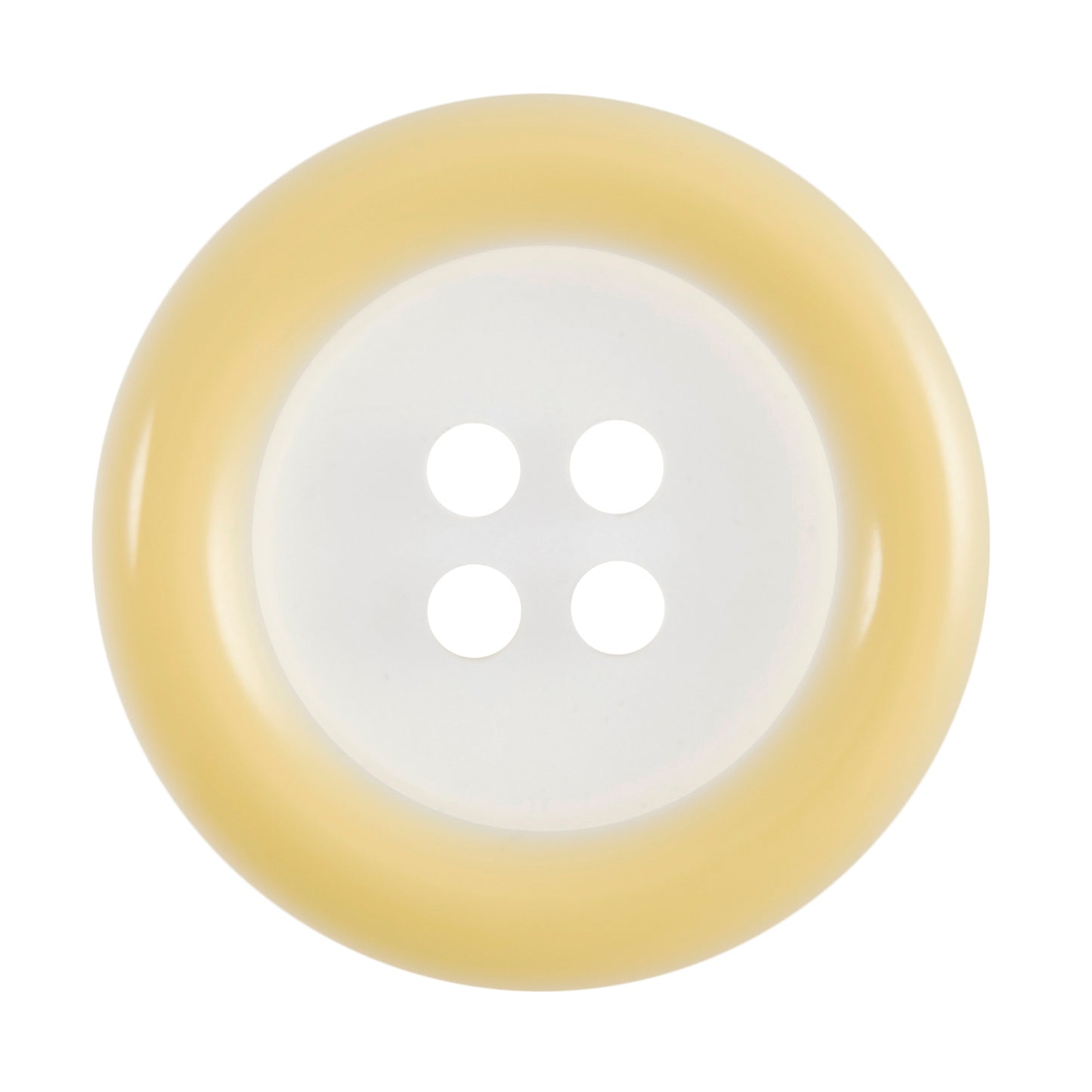 4 Hole Round Coloured Rim Button - 25mm - Light Yellow