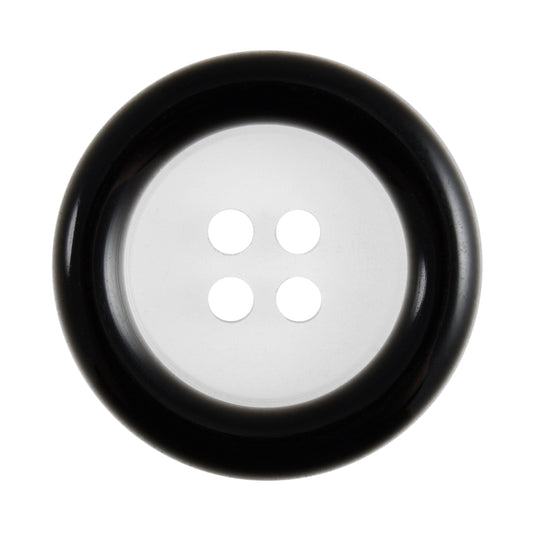 4 Hole Round Coloured Rim Button - 25mm - Black [LC22.4]